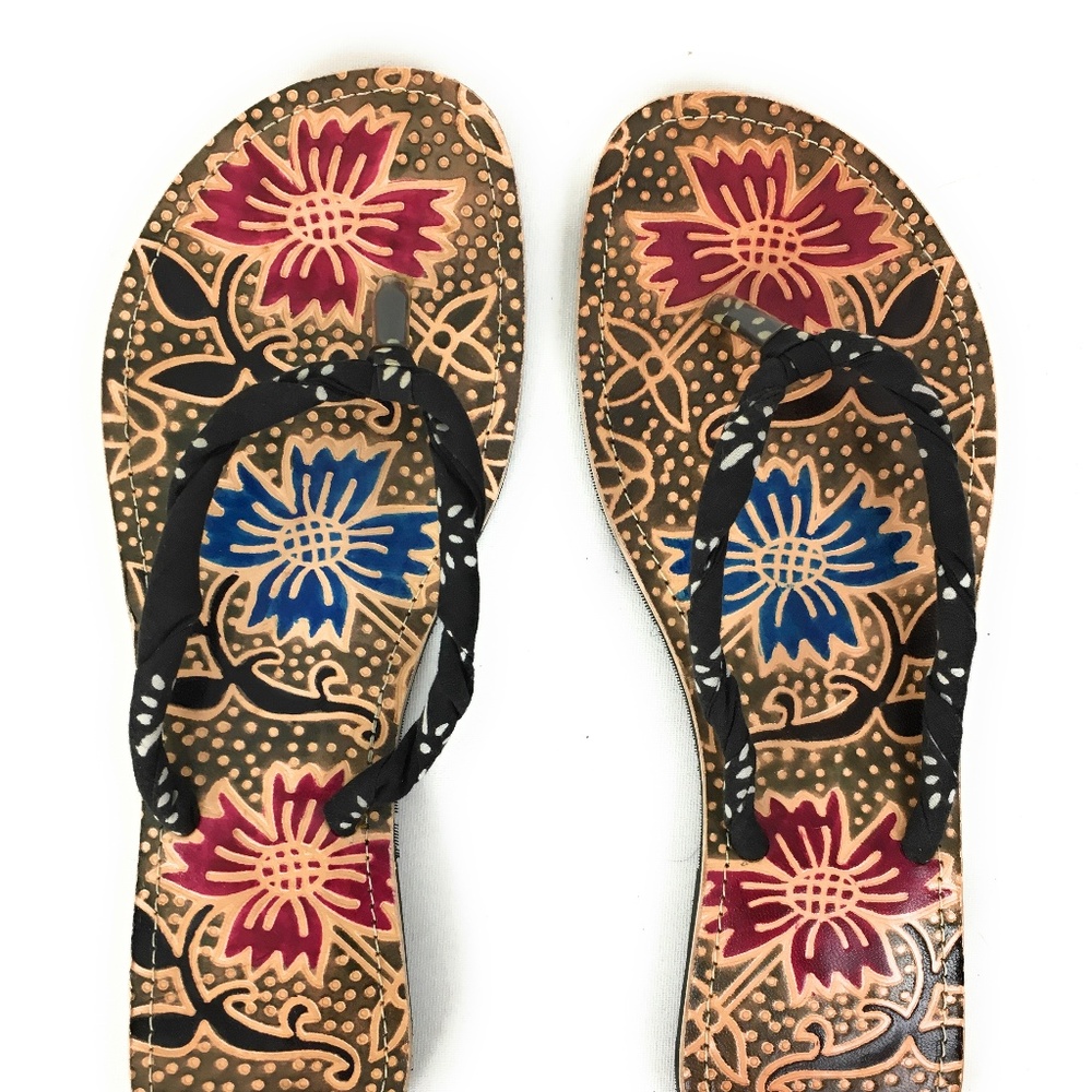 NEW - Leather Flip Flops Sandals - Picture 5 of 6